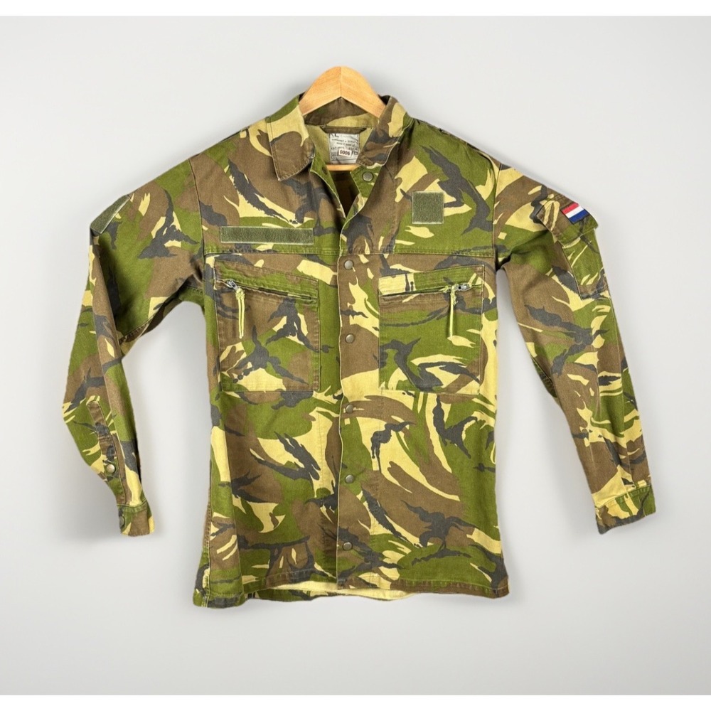 Marquardt + Schulz Military Jacket Mens XL Green Camo Dutch DPM Field Shirt 1992